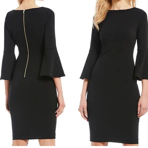 Calvin Klein Dresses & Skirts - Calvin Klein Dress Little Black Dress Bell Sleeve Knee Length Career Size 8